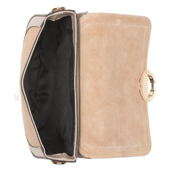 CHEVAL Made In Italy Suede And Leather Saddle Ring Hardware Crossbody - Picture 2 of 4